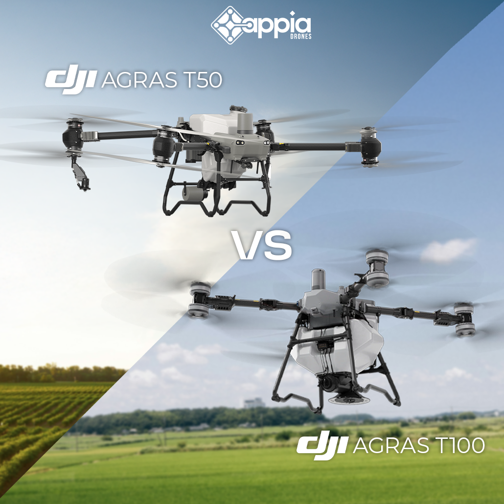 DJI Agras T50 vs DJI Agras T100 – ce alegi când vrei eficiență reală pe câmp?